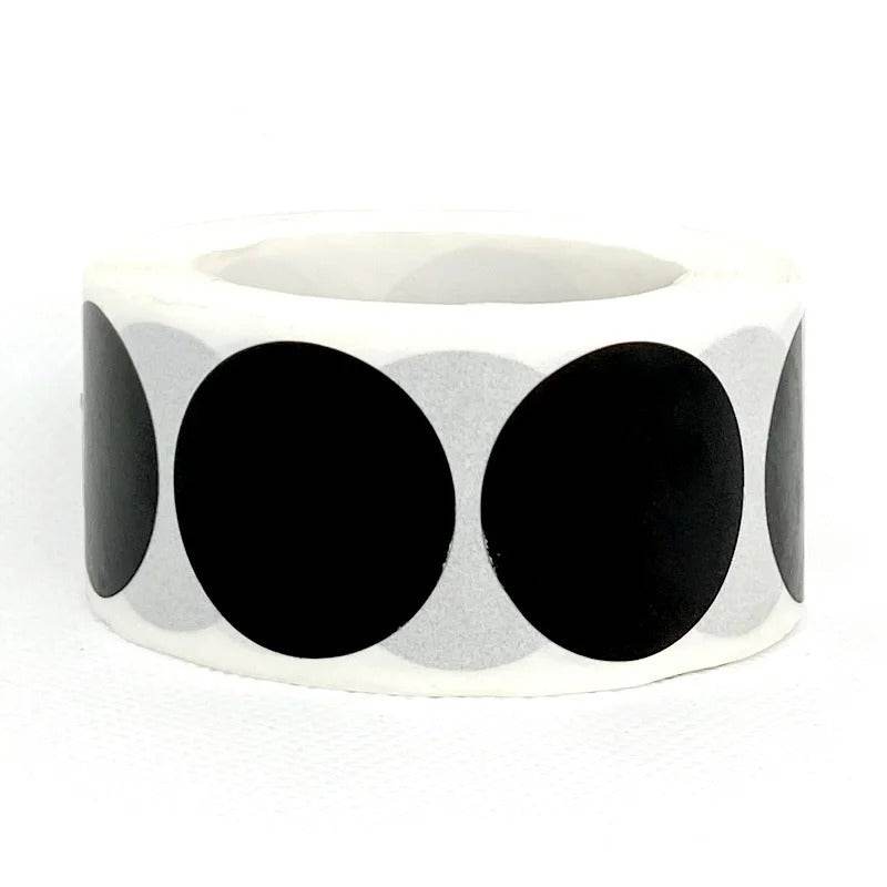 Fluorescent round labels 25mm in black for shooting targets