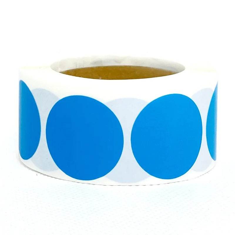 Fluorescent round labels 25mm in blue for shooting targets and marking