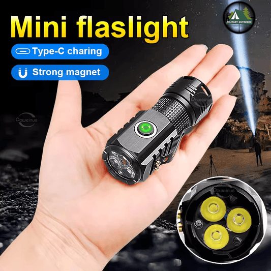 Military Mini Powerful Flashlight with Type-C Charging - Military-Outdoors.com