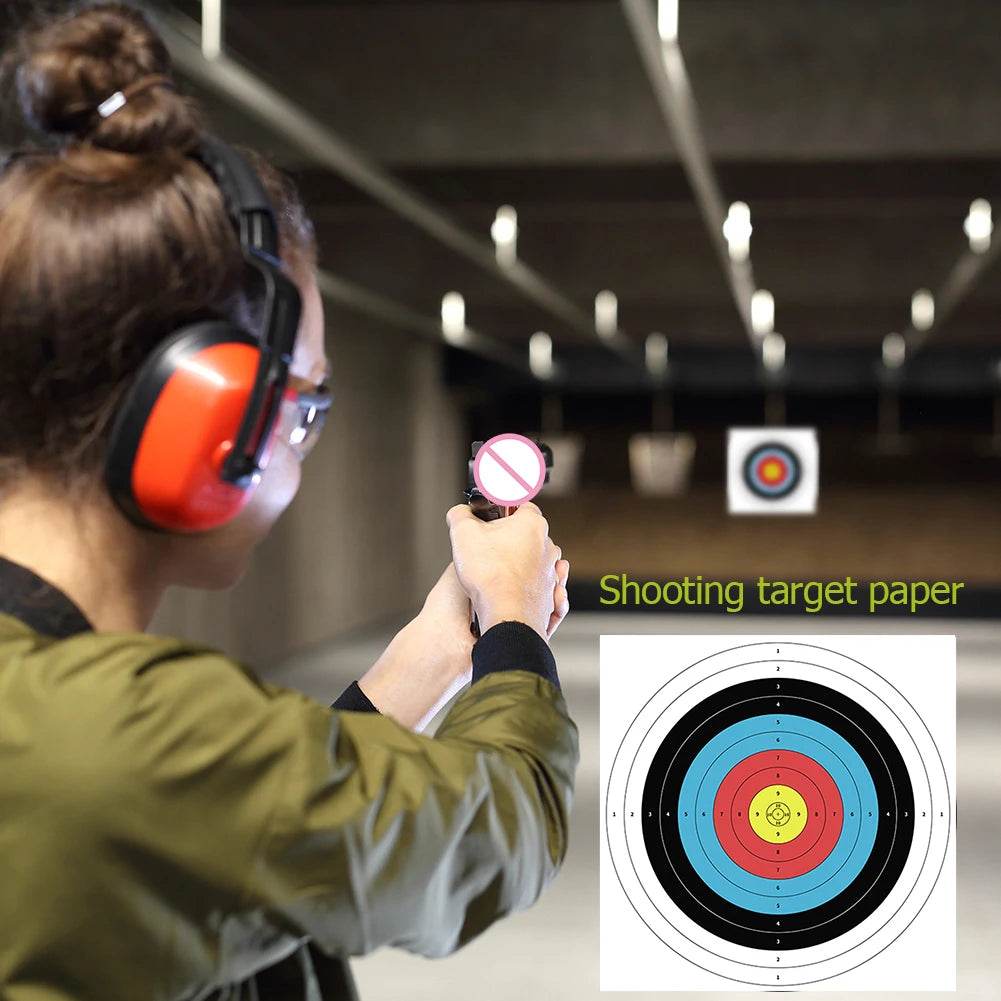 Paper shooting target with colored rings for precision training