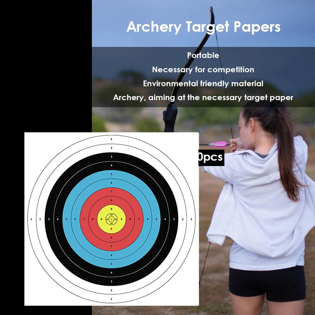 Paper shooting target designed for archery competitions, eco-friendly, portable, and easy to use
