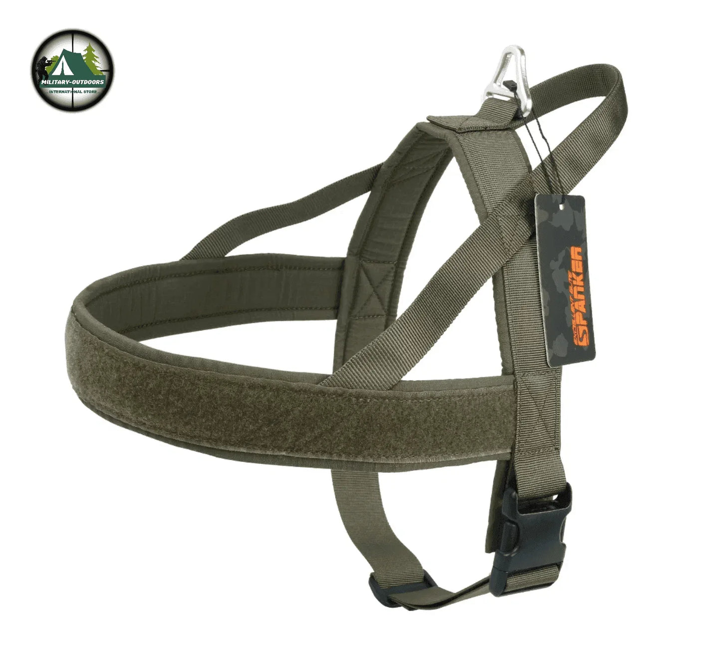 Green pet chest strap vest for secure outdoor pet adventures
