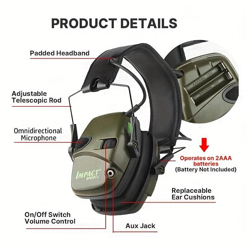 Tactical Electronic Earmuffs - Noise Reduction - Military-Outdoors.com