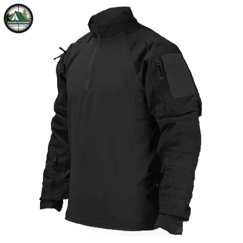 Black Tactical Long Sleeve T-Shirts for rugged outdoor activities