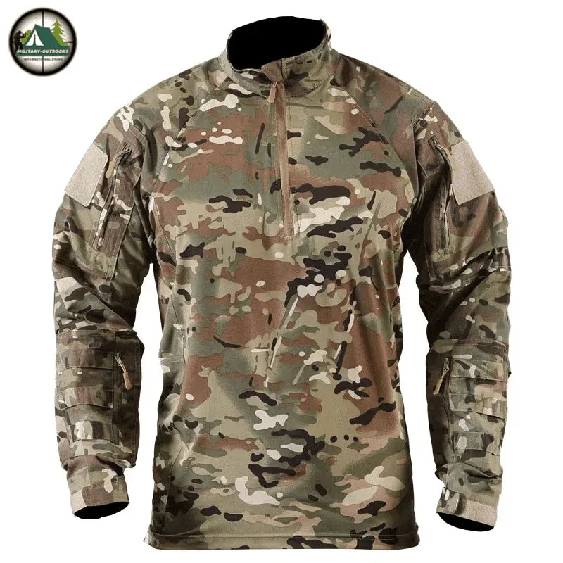 Military Camouflage Tactical Long Sleeve T-Shirts for Outdoor Use