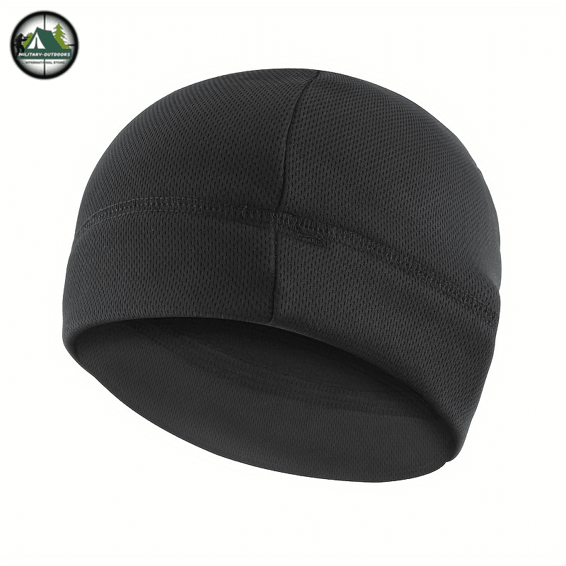 Black windproof fleece winter cap designed for warmth and comfort in cold weather