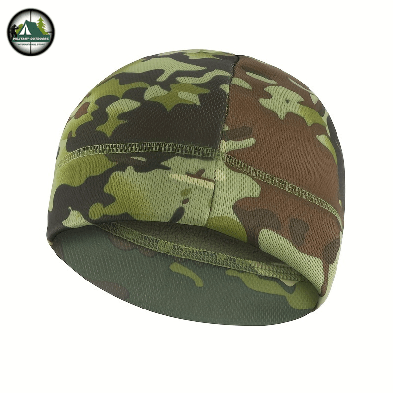 Windproof fleece winter cap in camouflage design for outdoor activities and cold weather protection