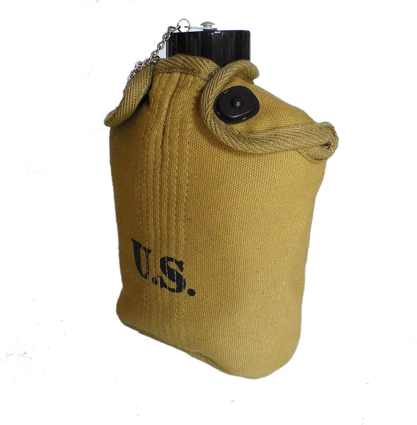 Military Outdoors replica WW2 US Army Dining Plate canteen with US khaki canvas cover and cap