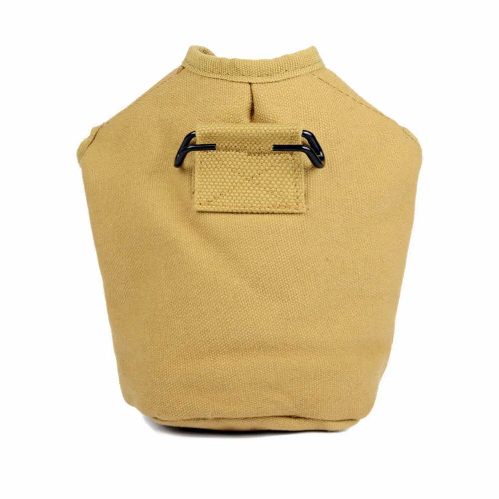 WW2 US Army Dining Plate replica tan canvas canteen cover with black metal clips