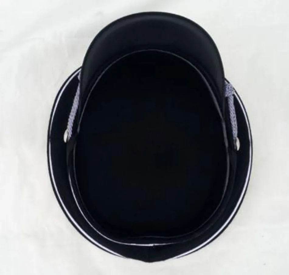 Top view of a Replica WWII German Officer Hat with a sleek design and detailed stitching