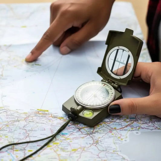 Military Sighting Compass for Navigation with Map Guidance