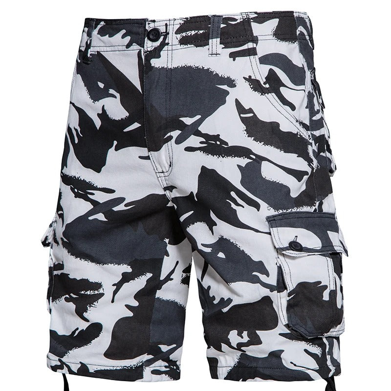 Camo cotton shorts in durable cotton for outdoor activities