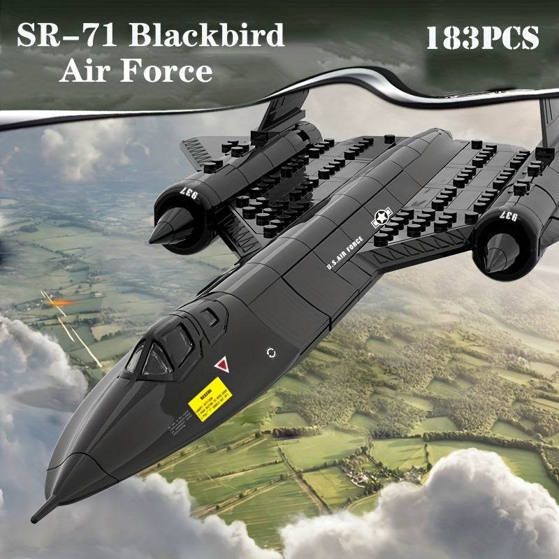 Military SR-71 Blackbird Model made of 183 pieces for aviation enthusiasts and collectors