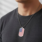 Military-Style Flag Pendant Necklace