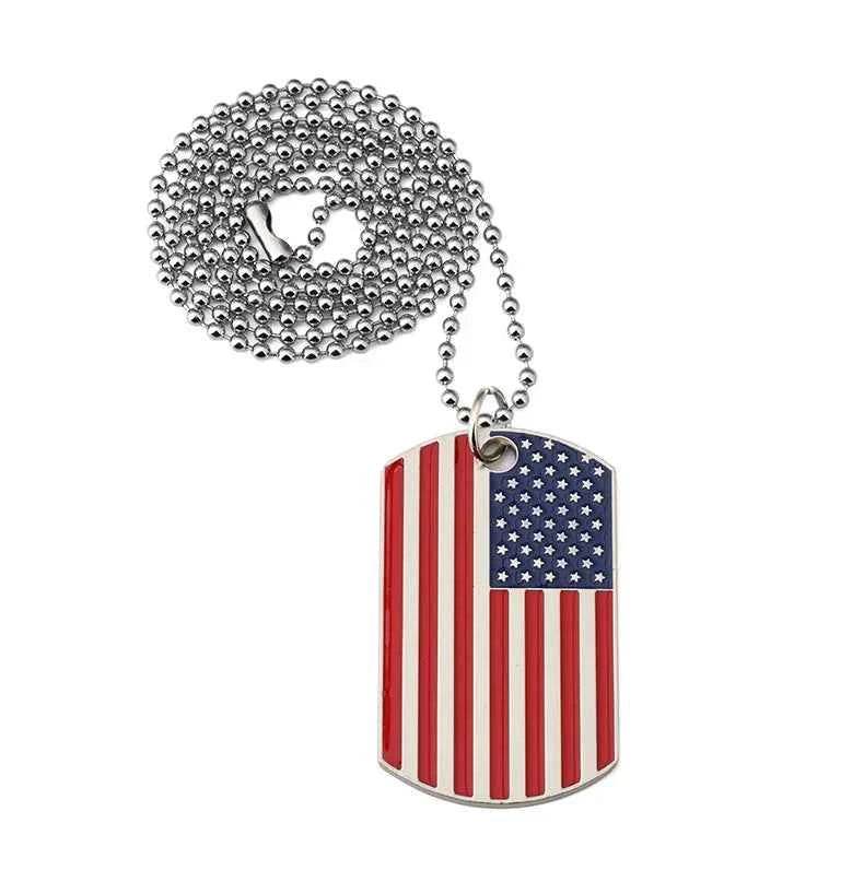 Military Style Flag Pendant Necklace - Durable Design - Military-Outdoors.com