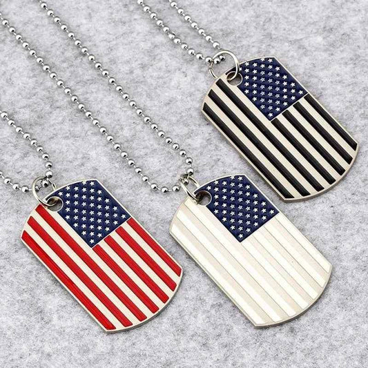 Military Style Flag Pendant Necklace - Durable Design - Military-Outdoors.com