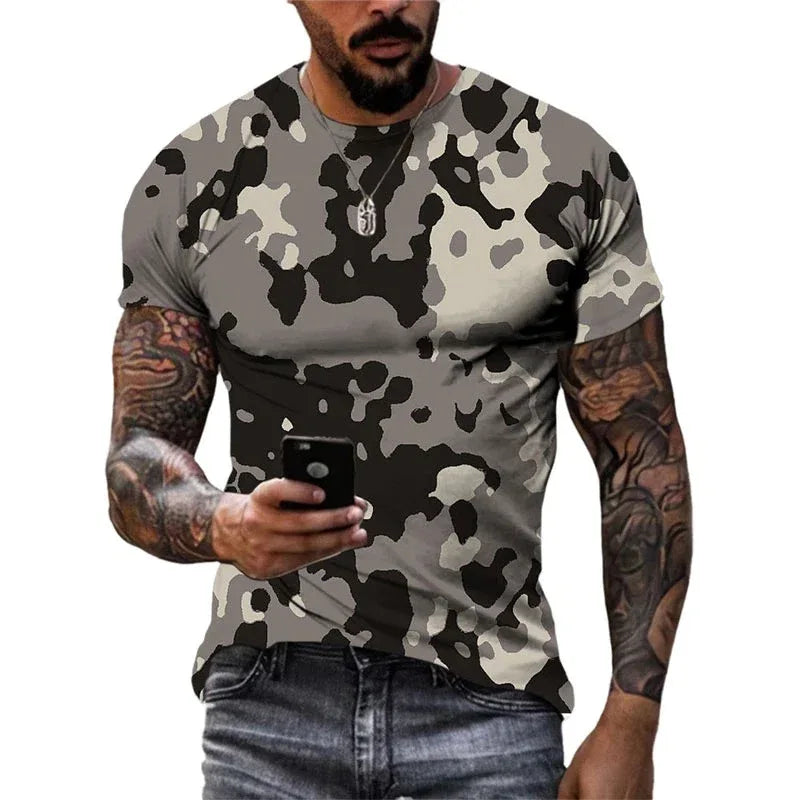 Military Style T-Shirt in camouflage, perfect for outdoor adventures
