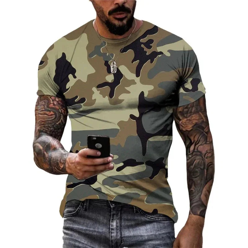 Military Style T-Shirt in Camouflage for Everyday Casual Wear