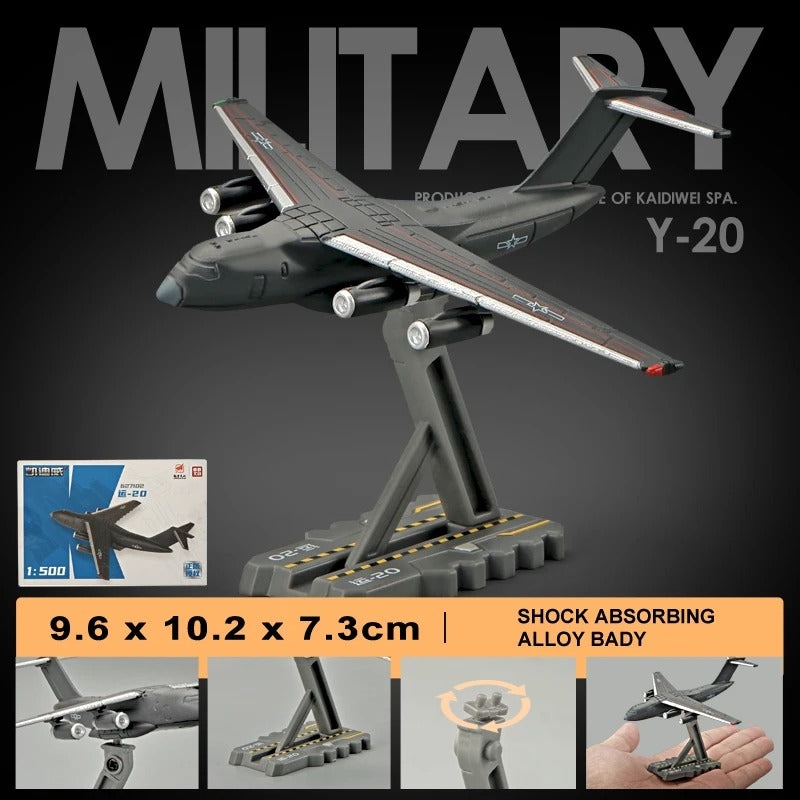 Y-20 Military Vehicle Models in 1-500 Scale with Shock Absorbing Alloy Body for Collectors
