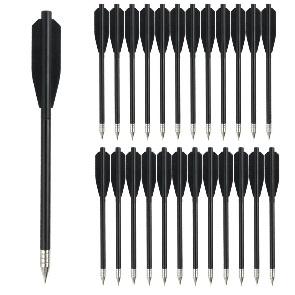 Set of mini crossbow bolts 36pcs with black shafts and sharp silver tips for precision shooting