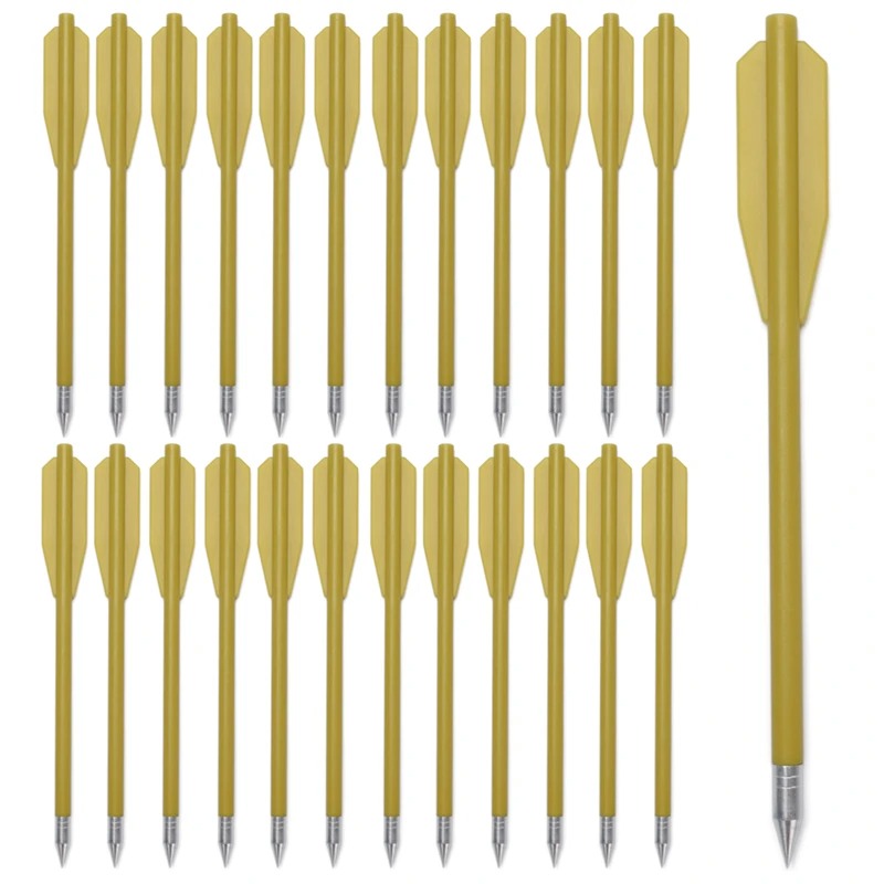 Set of yellow mini crossbow bolts for target practice and outdoor use