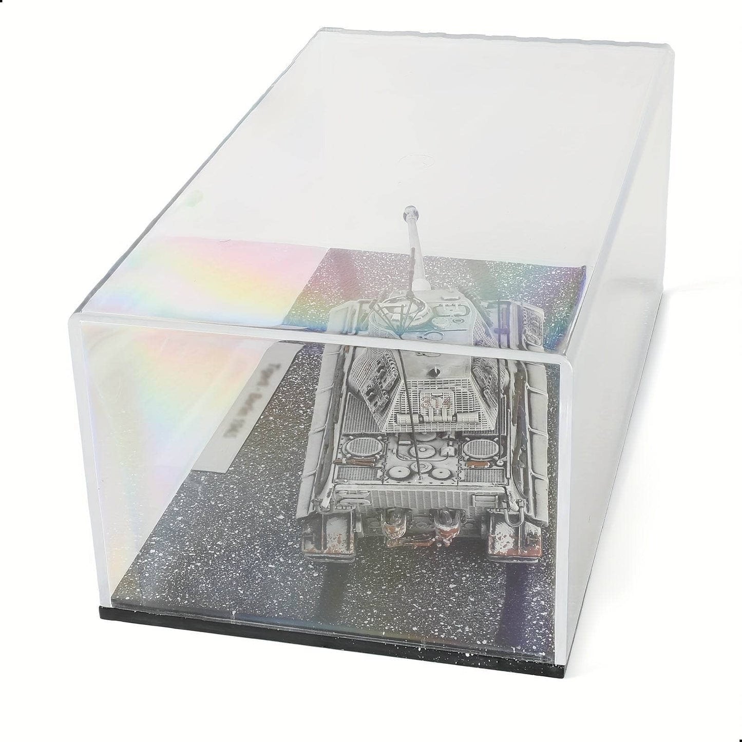 German Tiger II model kit in clear display case for collectors