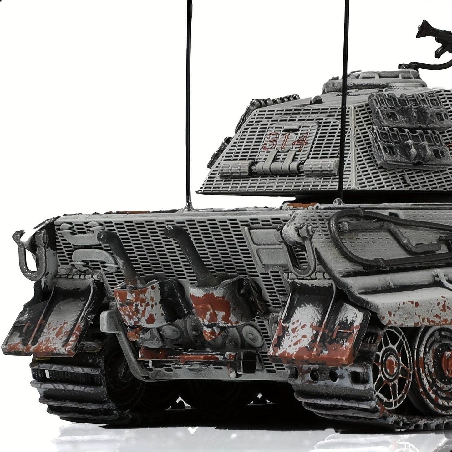 German Tiger II model kit with detailed weathering effects for collectors