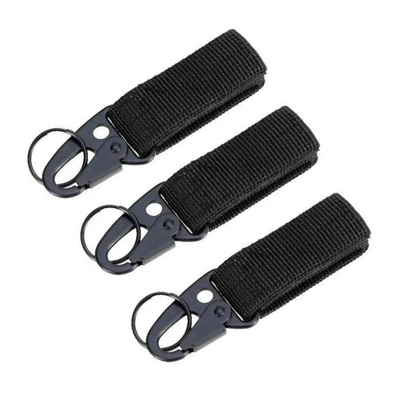 Set of three black Molle Waist pouches with durable clips for attachment