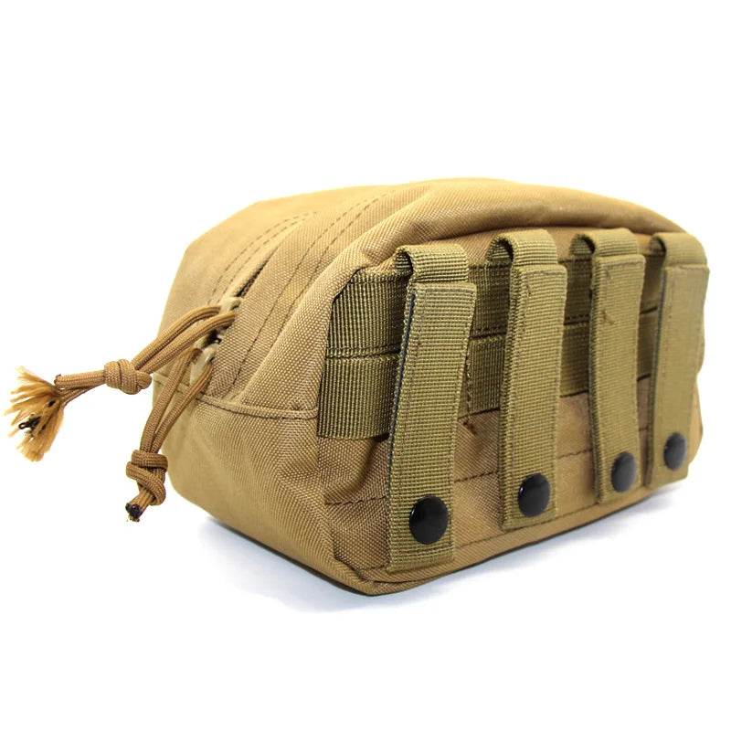 Molle Waist pouch in tan with multiple attachment straps for secure storage