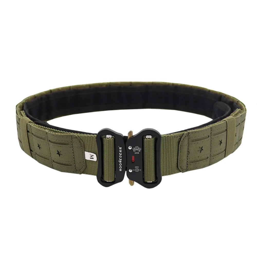 Military Green Tactical Belt with Double-Layer Belt for Durability