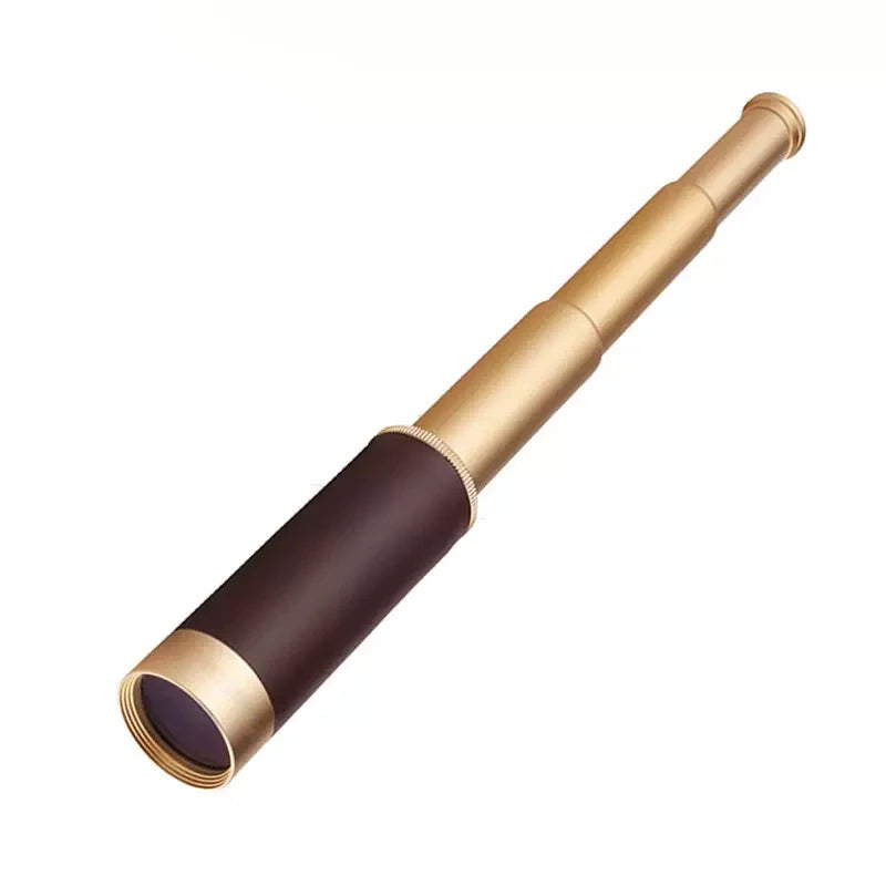 Brass and brown monocular telescope for outdoor adventures