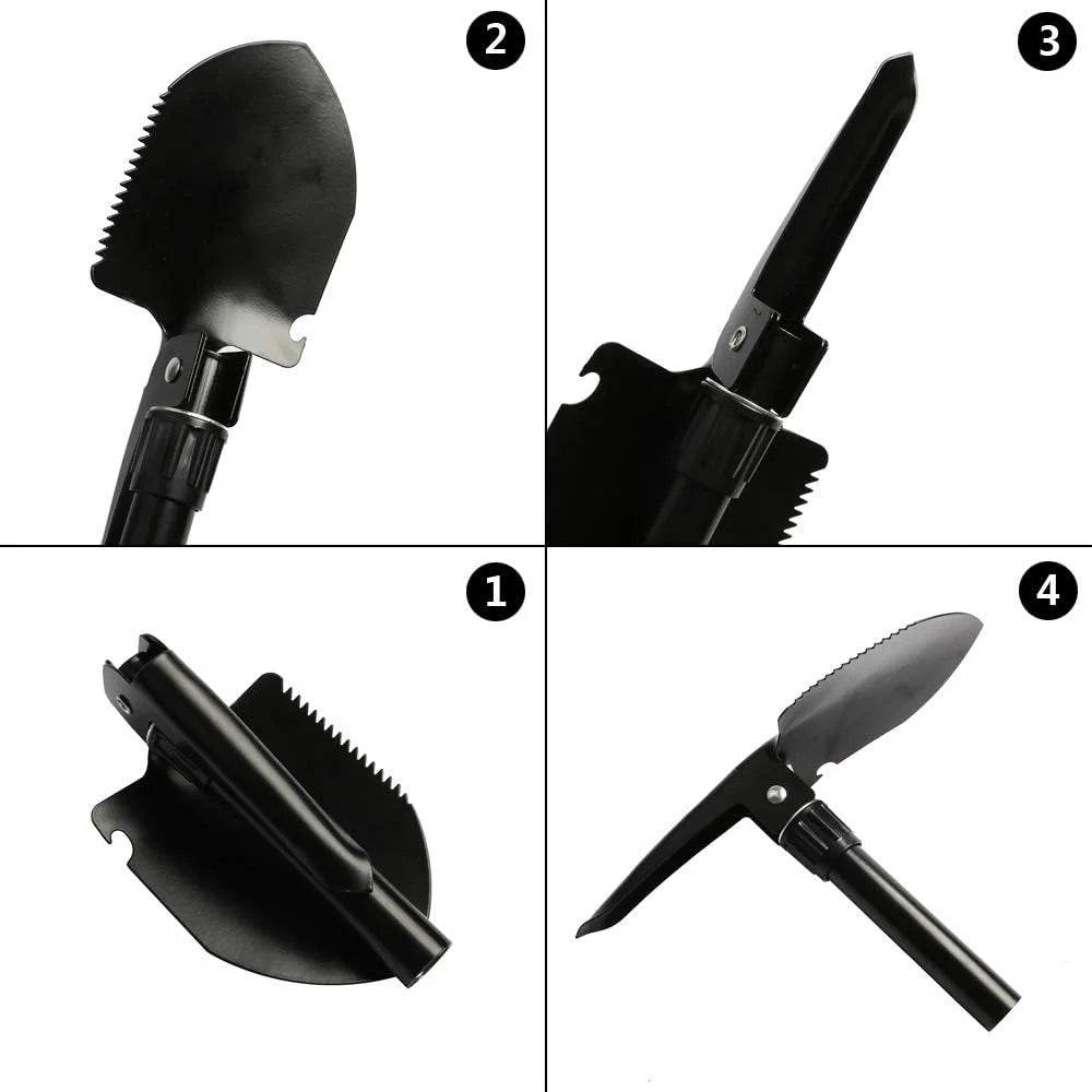 Multifunction Folding Shovel With Built-in Compass - Military-Outdoors.com
