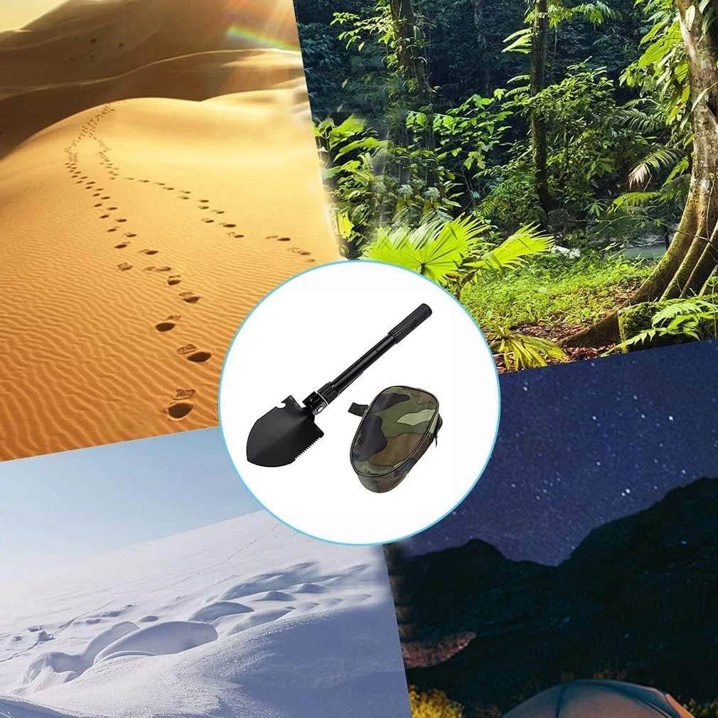 Multifunction Folding Shovel With Built-in Compass - Military-Outdoors.com