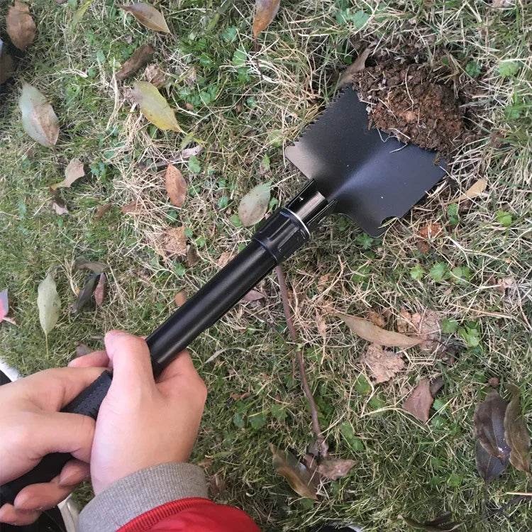 Multifunctional folding shovel with ergonomic handle for easy digging