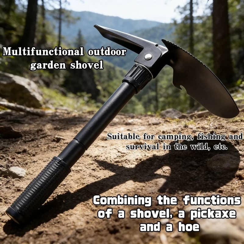 Multifunctional folding shovel with durable design for camping and survival
