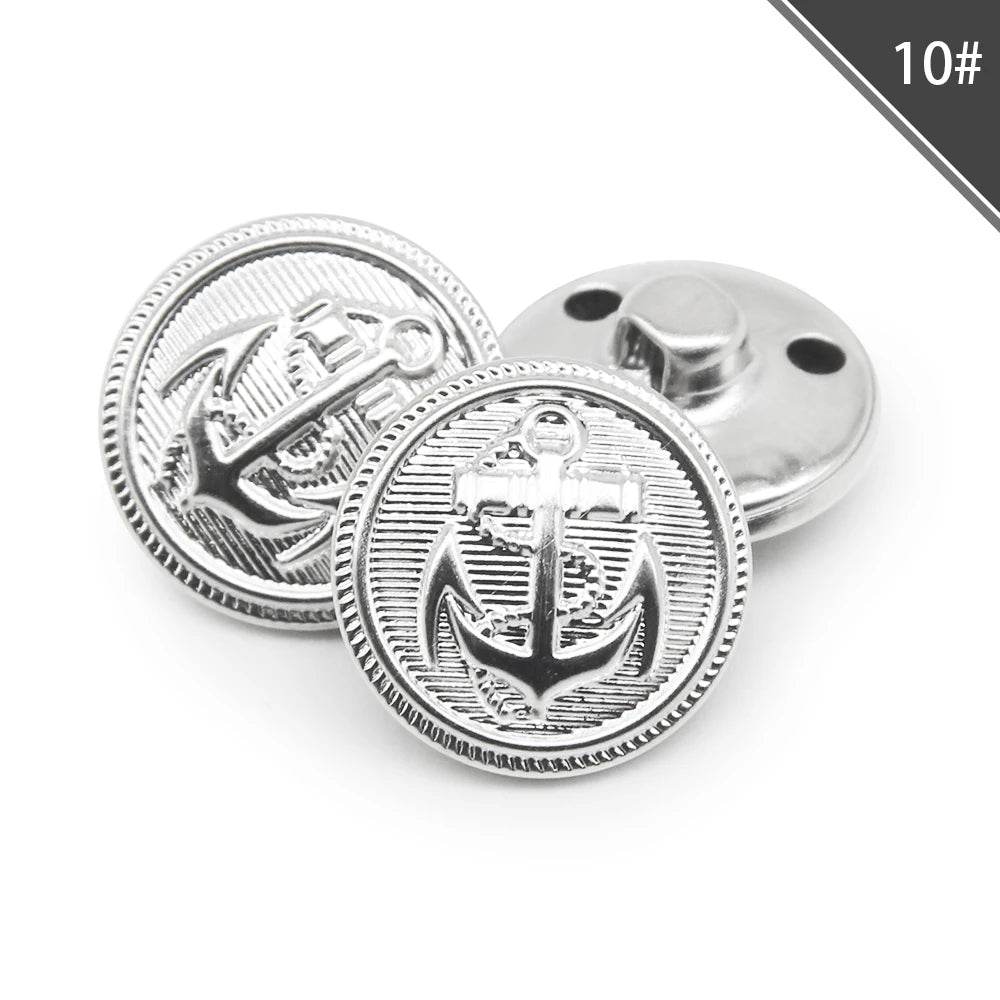 German Kriegsmarine Buttons in Silver with Nautical Design for Uniforms