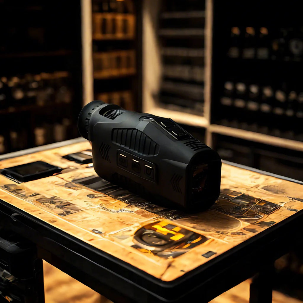 Military-Outdoors Night Vision Monocular in Black for Enhanced Low-Light Viewing