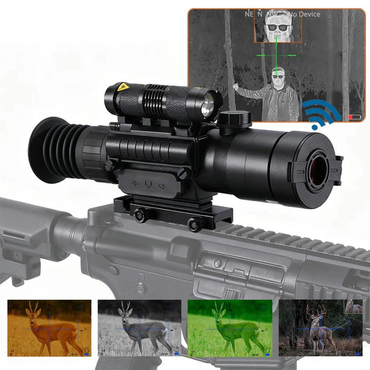 Night vision monocular rifle scope with adjustable settings for hunting