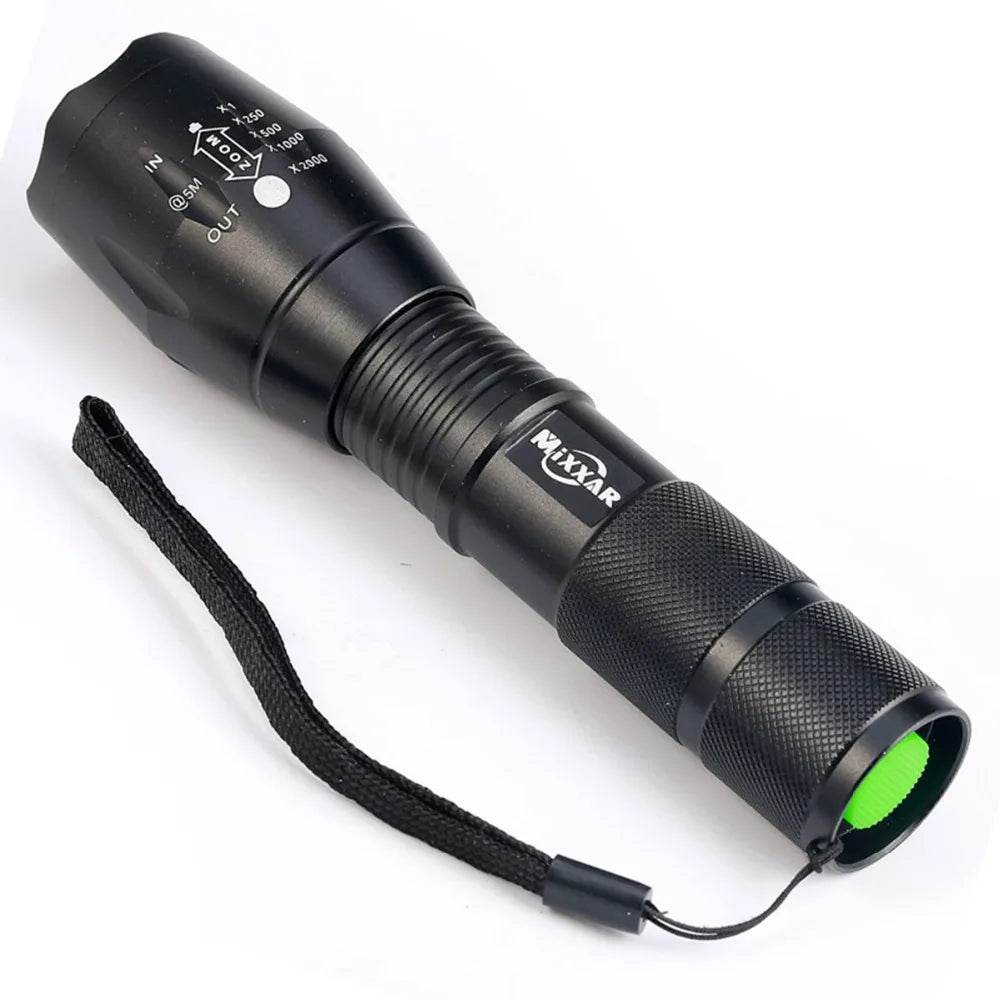 8000LM military flashlight with adjustable brightness and durable design for outdoor use