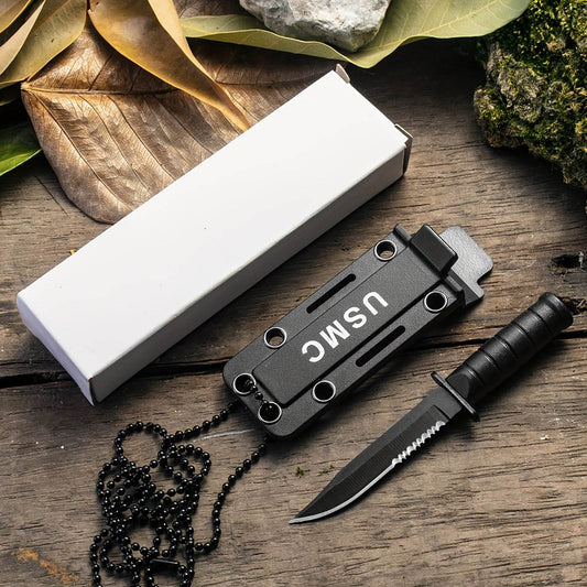 Mini Survival Knife With Chain Holder and Sheath - Military-Outdoors.com
