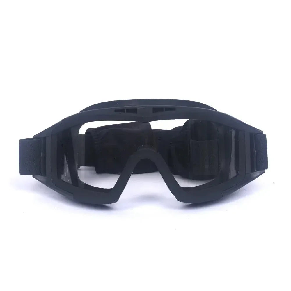 Black Outdoor Eyewear Goggles with Adjustable Strap for Tactical Use