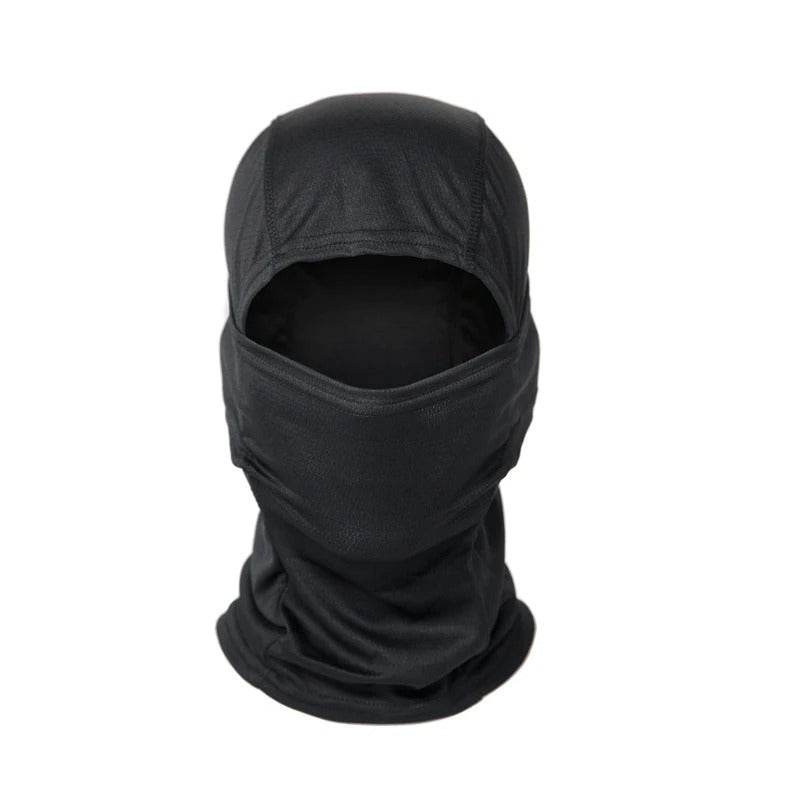 Black outdoor face mask for protection and warmth in outdoor activities