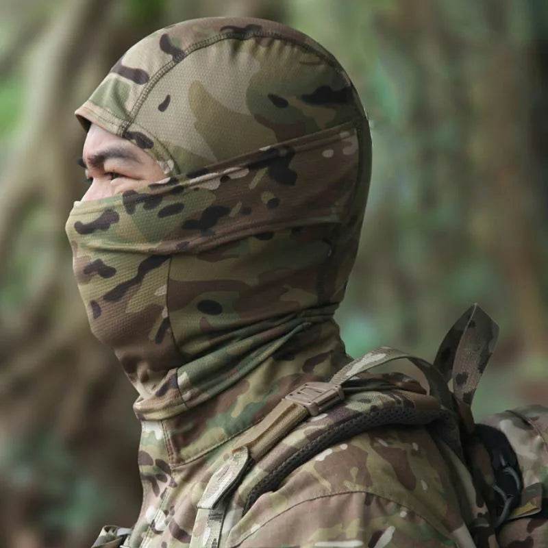 Military camouflage outdoor face mask for tactical protection