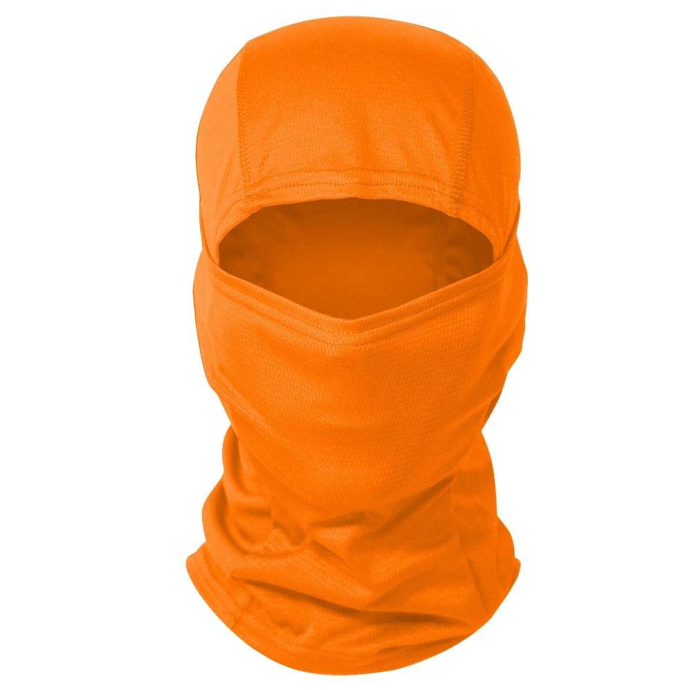 Orange outdoor face mask for effective sun and wind protection