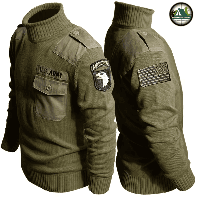 Outdoor Fleece Sweater in Olive Green for Warmth and Durability
