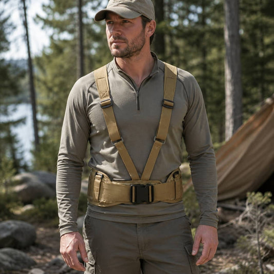 Military-Outdoors Tactical Belt in Khaki for outdoor gear belt enthusiasts
