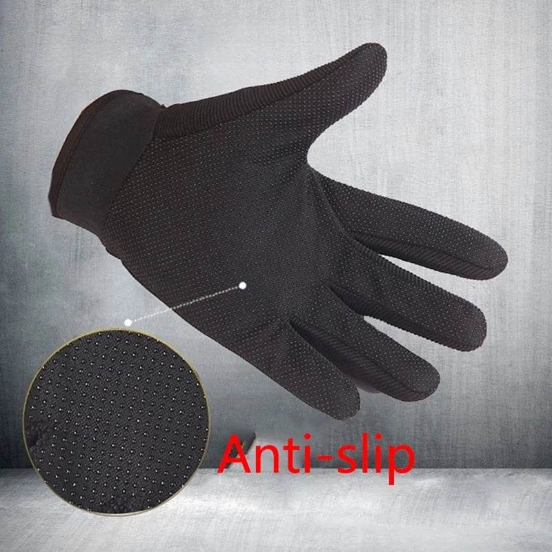 Black lightweight outdoor gloves with anti-slip grip for enhanced dexterity