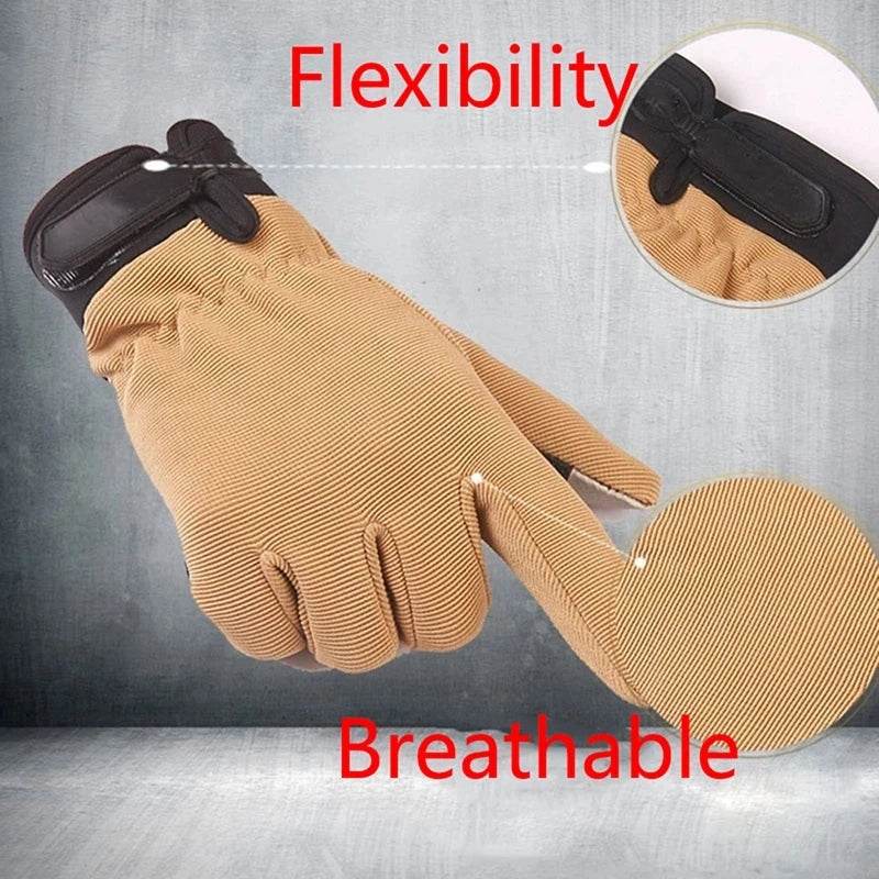 Lightweight outdoor gloves in tan with breathable and flexible design for enhanced grip