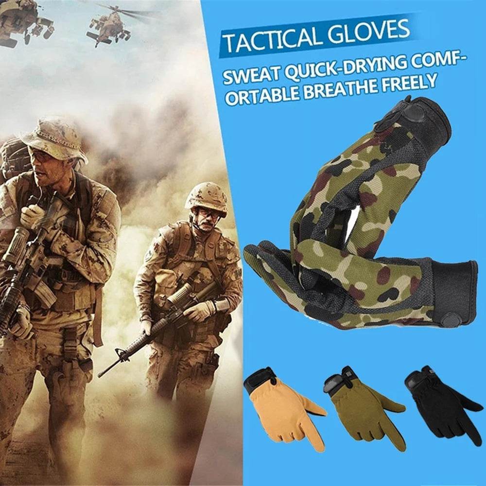 Lightweight outdoor gloves in camo for tactical use and comfort