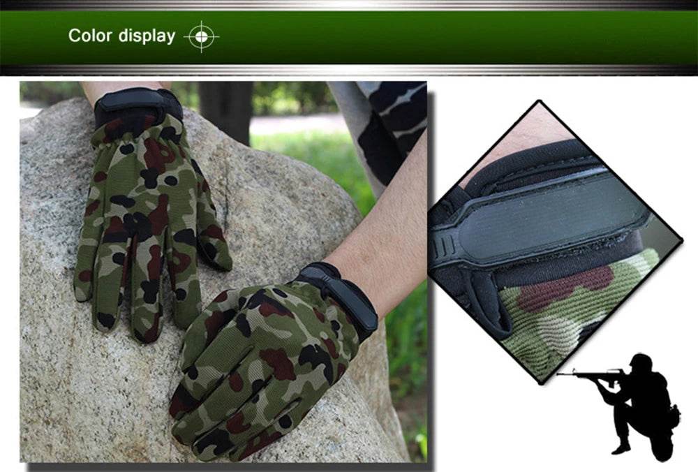Camouflage lightweight outdoor gloves for enhanced grip and protection